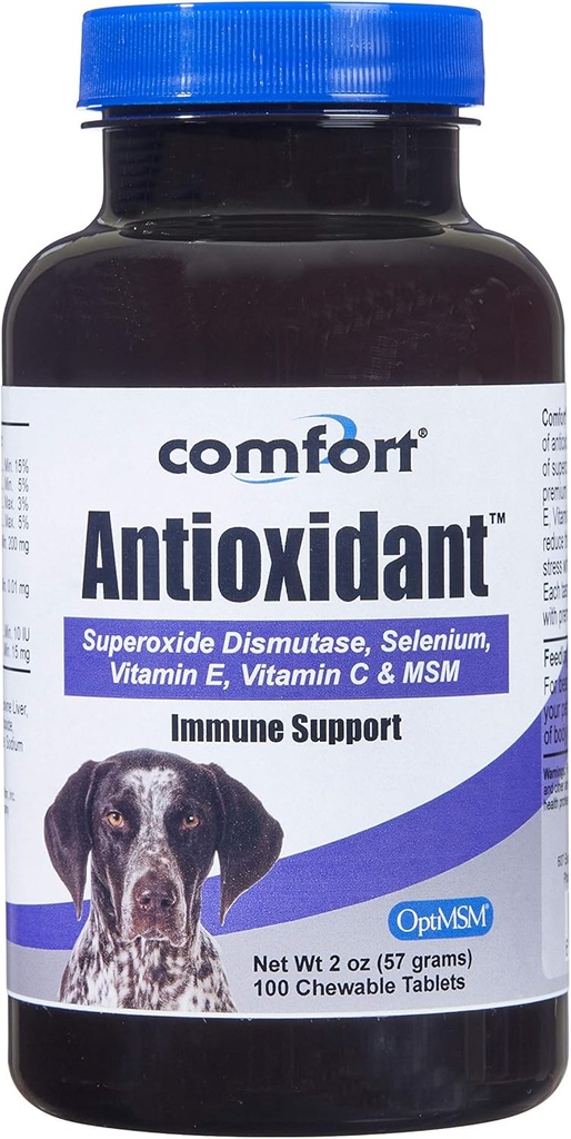 Kala Health COMFORT Αντιοξειδωτικό συμπλήρωμα για σκύλους, 100 Count, ανοσοποιητική υποστήριξη και βοηθά στη μείωση των αλλεργιών του δέρματος, Περιέχει: MSM, Superoxide Dismutase, Selenium και βιταμίνη C & E, Made in The USA