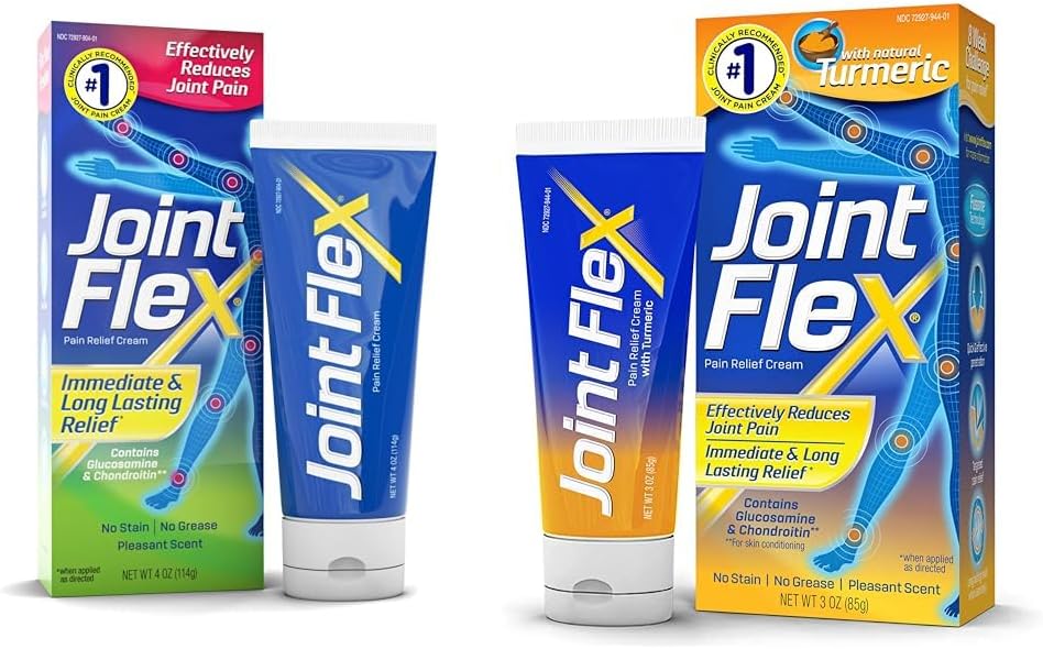 JointFlex Arthritis Κρέμες ανακούφισης πόνου, 4 Oz και 3 Oz Σωλήνες με Turmeric και Fusome Παράδοση