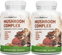 Βότανο Διατροφή Mushroom Complex 700mg έως 1400mg. Τα 5 πιο ισχυρά μανιτάρια - Lions Mane, Reishi, Chaga, Maitake, Shiitake - Υποστηρίζει την υγεία του ανοσοποιητικού, Nootropic Brain Health for Memory & Focus