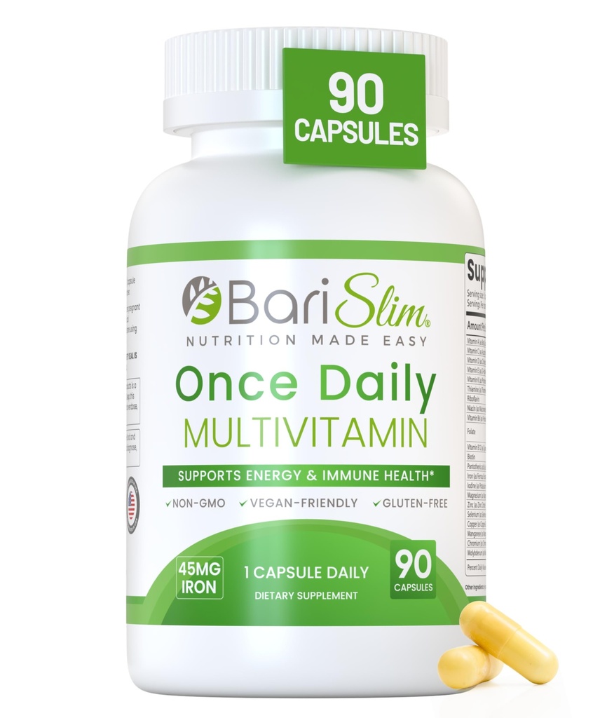 Barislim Once Daily Bariatric Multivitamin Capsule - 45mg Σιδήρου - Βαριατρικής Βιταμίνης & Συμπλήρωμα για τη Μετα-Βαριατρική Χειρουργική Συμπεριλαμβανομένου Γαστρικού Bypass & Gastric Sleeve