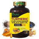 World 1st.Turmeric Curcumin Ginger and Black Seed Oil, 120 Caps, 2250mg, 95% Curcuminoids, BioPerin Added, Extra Strength,Organic,Halal,Vegan,Support Immune System,Joint Support (120)