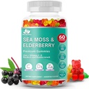 BIO VITALICA Sea Moss Gummies Elderberry BioVitalica - Βιταμίνη C D + Ψευδάργυρος - Irish Seamoss Vegan Gummy με Sea Moss Gel & Powder για Ανοσία, Detox - για Ενήλικες και Παιδιά