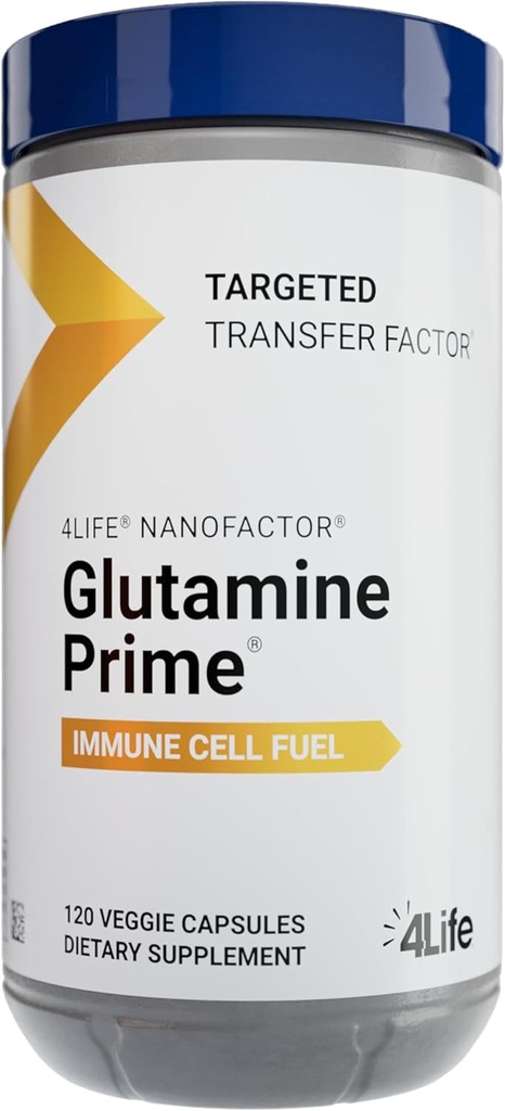 4Life Glutamine Prime - Καύσιμα Ανοσοποιητικά κύτταρα με Γλουταμίνη και ενίσχυση της επικοινωνίας κυττάρων με NanoFactor - ευεξία και ενέργεια - 120 κάψουλες λαχανικά