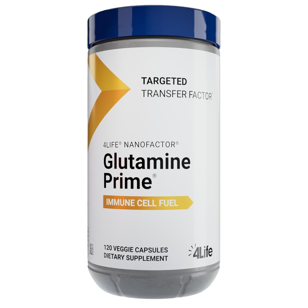 4Life Glutamine Prime - Καύσιμα Ανοσοποιητικά κύτταρα με Γλουταμίνη και ενίσχυση της επικοινωνίας κυττάρων με NanoFactor - ευεξία και ενέργεια - 120 κάψουλες λαχανικά