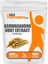 BulkSupplements.com Ashwagandha Root Extract Powder - Ashwagandha συμπλήρωμα, συμπλήρωμα βοτάνων - Vegan & Gluten Free, 600mg ανά Σερβίρισμα, 1kg (2,2 lbs) (πακέτο των 1)