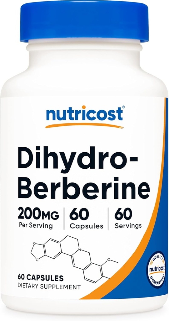 Nutricost Dihydroberberine Capsules (200mg, 60 Capsules) - More Bioavailable Metabolite of Berberine