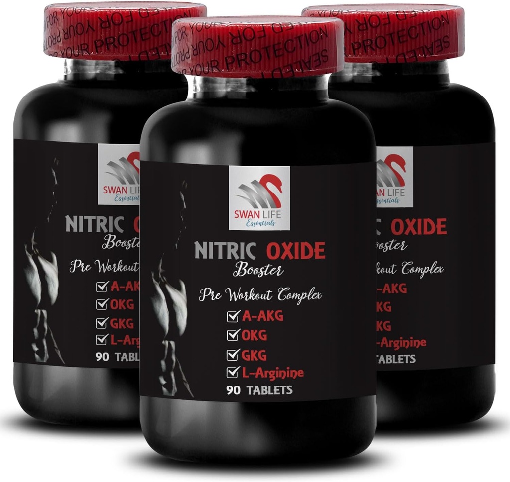 L- κιτρουλλίνη και l-αργινίνη Συμπληρώματα - Nitric Oxide Booster - Αντοχή, Νιτρικό Οξείδιο Ροή, Εκπαίδευση αντοχής, Fitness Υποστήριξη, Pre-Gym Boost, Μύες Αντλία, Φυσική Boost 3 Φιάλες 270 δισκία