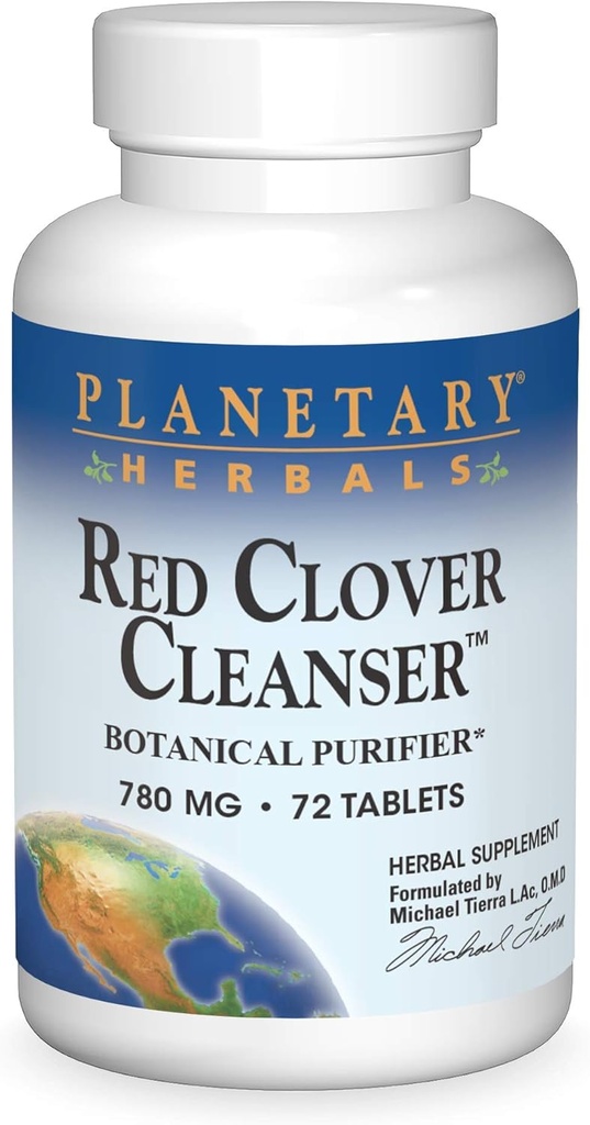 Planetary Herbals Red Clover Cleanser Tablets, 72 Count