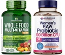 Wolesome Wellness Food Multivitamin για άνδρες + Dr. Formulated Ακατέργαστα Προβιοτικά για γυναίκες 100 δισεκατομμύρια CFUs Bundle