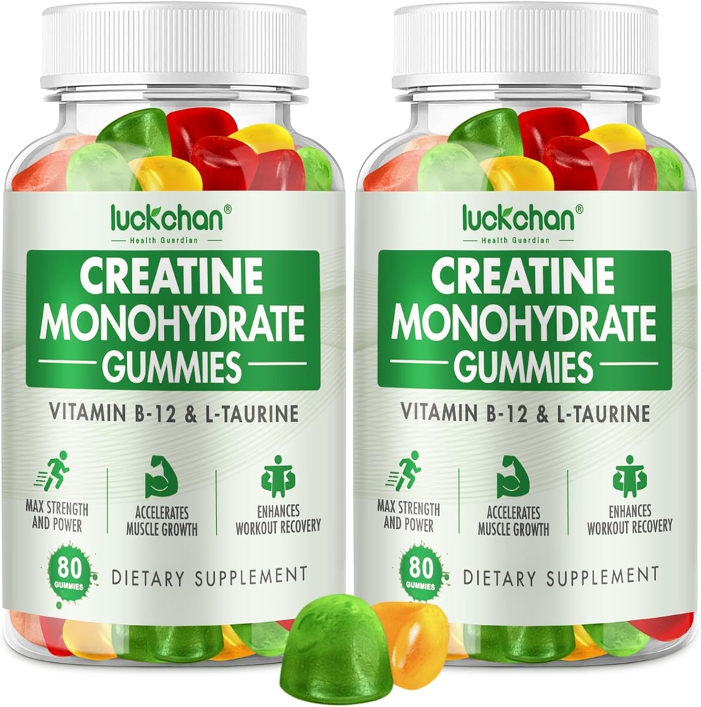 Creatine Monohydrate Gummies 5g - Createine for Women & Men - Προ προπόνηση συμπλήρωμα για τη δύναμη των μυών, μυών Builder, ενέργεια ενίσχυση χαμηλή ζάχαρη μασώμενα gummies πλάσμα 160 Count