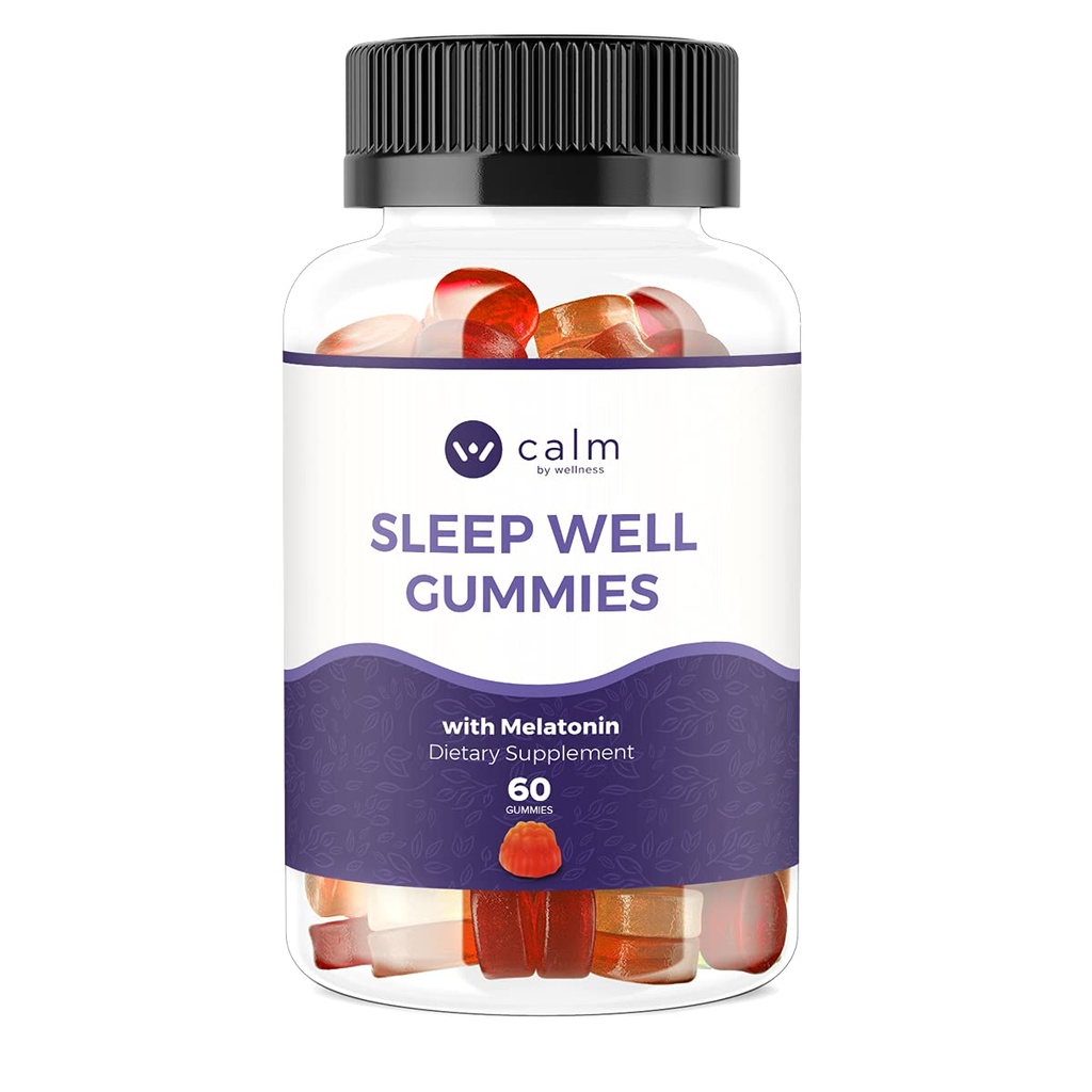 Ηρεμία από Wellness Sleep Well Gummies, Extra Strength Gummy με μελατονίνη, Φυσικό συμπλήρωμα υποστήριξης ύπνου, 30 Count