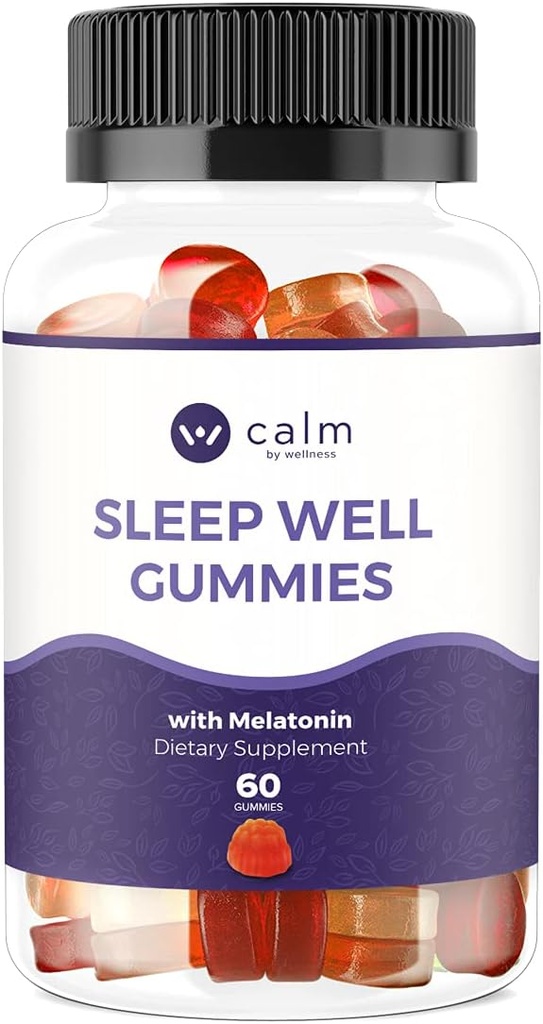 Ηρεμία από Wellness Sleep Well Gummies, Extra Strength Gummy με μελατονίνη, Φυσικό συμπλήρωμα υποστήριξης ύπνου, 30 Count
