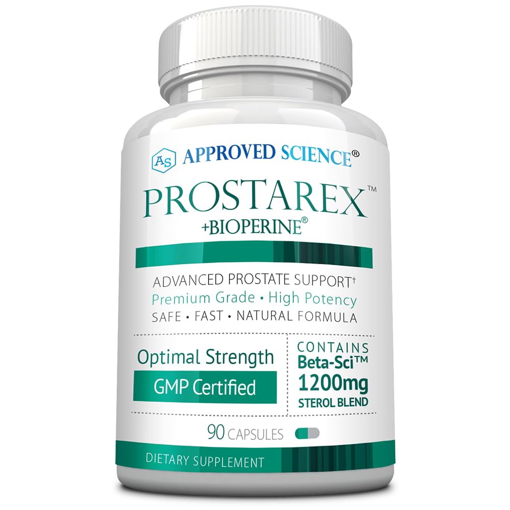Εγκεκριμένη επιστήμη Prostarex - Συμπλήρωμα Prostate - Saw Palmetto, 1200mg Beta-Sitosterol, Bioperine - 90 κάψουλες - 1 μήνας προσφοράς
