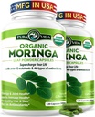 PURA VIDA MORINGA Κάψουλες Ενιαίας Προέλευσης Οργανική σκόνη Moringa. Moringa Leaf. Ενέργεια, Μεταβολισμός, & Ανοσολογική Υποστήριξη. 120ct. 500mg Caps. (Συσκευασία του 2)
