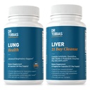 Dr. Tobias Lung Health & Liver 21 Ημέρα καθαρισμού για τον πνεύμονα και το συκώτι καθαρισμού & Detox με βιταμίνη C, Butterbur, Quercetin, Solarplast, Artichoke, Milk Thistle