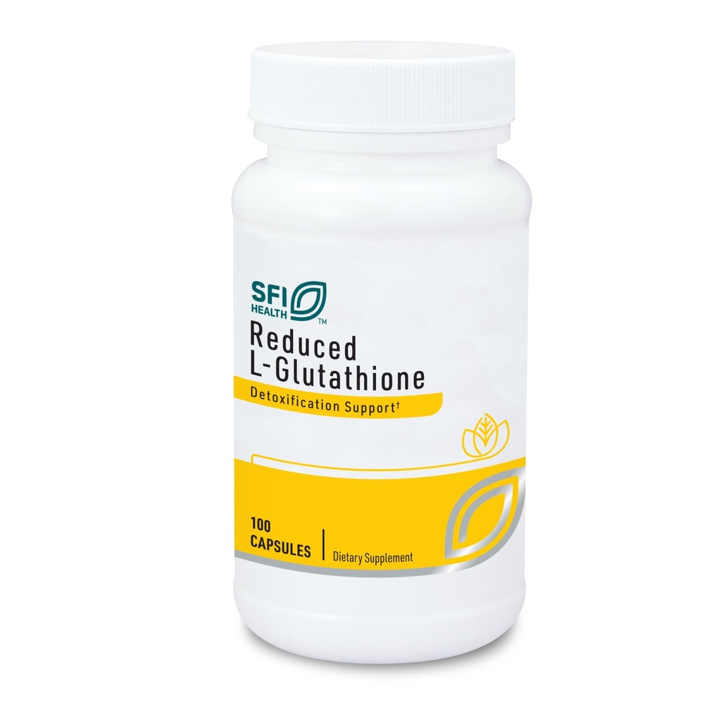 Klaire Labs SFI Health Μειωμένη L-Γλουταθειόνη 150mg - Αντιοξειδωτικό συμπλήρωμα με Μαγνήσιο για το ήπαρ, το Detox & το ανοσοποιητικό - Ενεργή, μειωμένη μορφή - Hypoallergenic (100 κάψουλες)