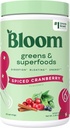 Bloom Nutrition Superfood Greens Powder, Digestive Enzymes με Προβιοτικά και Πρεβιοτικά, Gut Health, Bloating Relief for Women, Chlorella, Green Juice Mix with Beet Root, 25 SVG, Spiced Cranberry