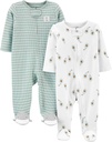 Απλές χαρές από το unisex-baby του Carter 2-way Zip Thermal Footed Sleep and Play, πακέτο των 2