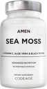 Amen Sea Moss Supplement - 1000mg Βιολογικό Ιρλανδικό Moss, Bladderwrack, Burdock - Βιταμίνη C, Αλόη Βέρα, Μαύρο Πιπέρι - Θαλάσσια φύκια Superfood, Βιταμίνες, Ορυκτά και Αντιοξειδωτικά - Μη ΓΤΟ - 90 Κάψουλες
