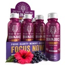 BrainJuice Brain and Immune Support Shot, Gluten Free Supplement Shots for Energy, Focus, Immunity with Vitamin D, C B, Alpha GPC & Organic Ginger Root, Huckleberry Hibiscus, 2,5 fl oz, 12 Pack