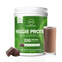 MRM Nutrition Veggie Protein with Superfoods - 22g of Protein - 15 Servings | Chocolate Flavored Protein Powder for Women & Men, Amino Acids & Digestive Enzymes, Vegan, Gluten & Dairy Free