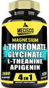 2000mg Θρεονικό μαγνήσιο L συμπλήρωμα με γλυκινικό μαγνήσιο, L-Θεανίνη & Apigenin - Θετική διάθεση, Εγκεφαλική υγεία, Δυνατότητα να θυμόμαστε & μυϊκή ανάπτυξη Υποστήριξη - 120 κάψουλες