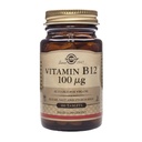 Solgar Vitamin B12 100 mcg - 100 Tablets - Ενεργειακός Μεταβολισμός & Υποστήριξη νευρικού συστήματος - Μη ΓΤΟ, Vegan, Γλουτένη & Γαλακτοκομικά, Kosher, Hanal - 100 Σερβιέτες