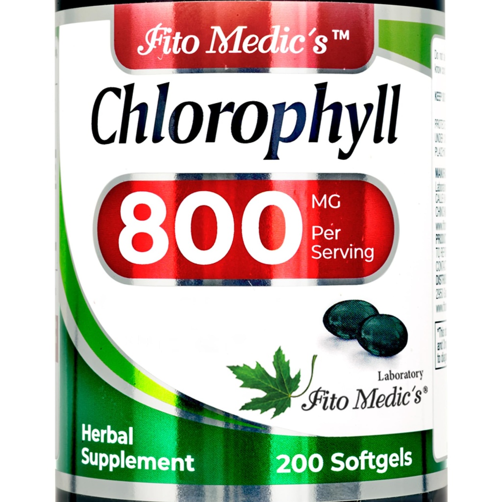FITO MEDIC'S Lab - Chlorophill - Pure - 800 mg ανά Σερβιτόρες - 200 Softgels - Chlorophyl Caps - Detox Cleanse, Greens Συμπληρώματα - Chlorophyl Pills - Εξαιρετικά υψηλή απορρόφηση.