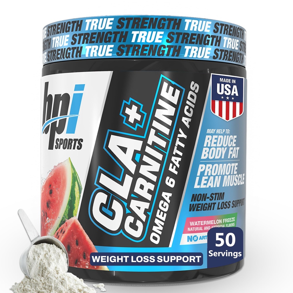 BPI Sports CLA+Καρνιτίνη – CLA L Καρνιτίνη & Λινελαϊκό οξύ – L Carnitine συμπλήρωμα για την απώλεια βάρους, Μεταβολισμός & Lean Μύες – Καφεΐνη Χωρίς – Καρμελόνι Παγώσει – 50 Σερβίρει – 12,34 oz