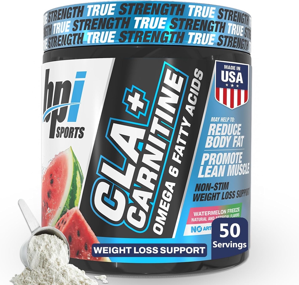 BPI Sports CLA+Καρνιτίνη – CLA L Καρνιτίνη & Λινελαϊκό οξύ – L Carnitine συμπλήρωμα για την απώλεια βάρους, Μεταβολισμός & Lean Μύες – Καφεΐνη Χωρίς – Καρμελόνι Παγώσει – 50 Σερβίρει – 12,34 oz