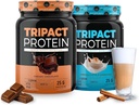 Nutrology TRIPACT Protein - Premium Nutrition Shake - Μη ΓΤΟ Grass Fed Whey Protein, Plant Proteins, Greens,Superfoods & Probiotics - 5g BCAAs - Κρέμα σοκολάτας & VanillaLatte w/Cinnamon 1.5lb Κάθε