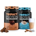Nutrology TRIPACT Protein - Premium Nutrition Shake - Μη ΓΤΟ Grass Fed Whey Protein, Plant Proteins, Greens,Superfoods & Probiotics - 5g BCAAs - Κρέμα σοκολάτας & VanillaLatte w/Cinnamon 1.5lb Κάθε