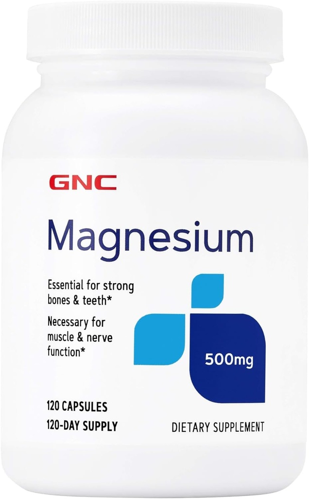GNC Μαγνήσιο 500mg, 120 κάψουλες, υποστηρίζει την απορρόφηση ασβεστίου και ισχυρά δόντια και οστά