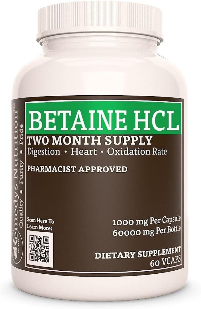 Remedy’s Nutrition Betaine HCL (Υδροχλωρίδιο) 