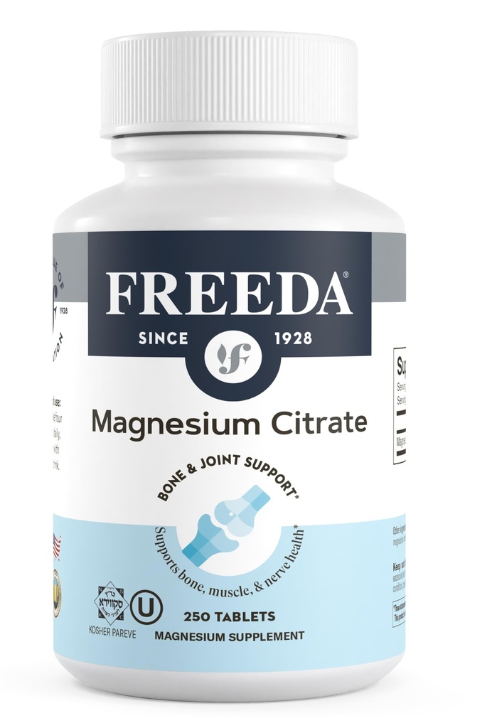 Creda Magnesium Citrate 400mg ανά Σερβίρισμα - Δισκία Κιτρικού Μαγνησίου Υψηλής Απορρόφησης - Ουσιαστικό Ορυκτό για την Υγεία των Νεύρων & των Οστών - Vegan, Kosher, Συμπλήρωμα Μαγνησίου Χωρίς Γλουτένη (250 Ct)