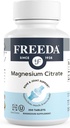 Freeda Magnesium Citrate 400mg Per Serving - High-Absorption Magnesium Citrate Tablets - Essential Mineral for Nerve & Bone Health - Vegan, Kosher, Gluten-Free Magnesium Supplement (250 Ct)