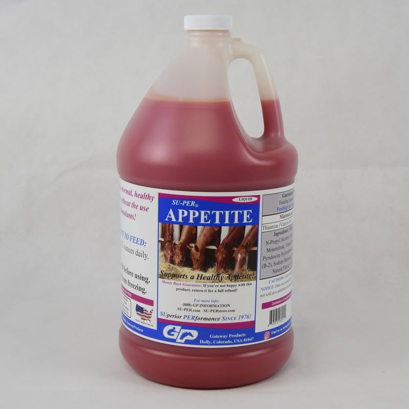 SU-PER Συμπλήρωμα όρεξης για άλογα - Equine Appetite Booster Liquid Feed Supplement - Βιταμίνη Υποστήριξη για Υγιή Όρεξη - 1 Gallon, 4 Μήνες Προσφορά