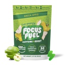 FocusFuel Energy Chews – Green Apple Flavor (15 μερίδες) – 100mg καφεΐνη + B12, Μαγνήσιο, Alpha GPC – Ενισχύστε Focus & Energy – Χωρίς σύγκρουση ή Jitters