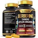 Συμπλήρωμα βερβερίνης - 7in1 Formula - Συνδυάστε με Turmeric, Royal Jelly, Ceylon Κανέλα, Ginkgo Biloba, Ginger & Black Pepper - Digestive Health, Immune Support - 120 Κάψουλες