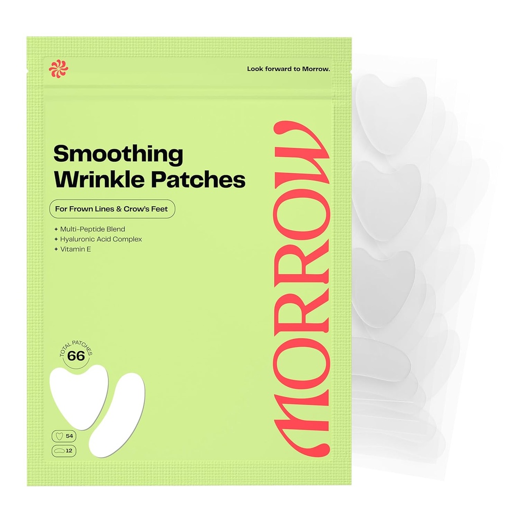Morrow Beauty - Peptide-Infused Smoothing Wrinkle Patches - Διανυκτέρευση Patches για την εξομάλυνση Fine Lines και Wrinkles, Anti Aging Stickers for Crow's Feet, Έντεκα, Smile Lines (66 Count)