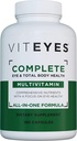 Viteyes Πλήρης Οφθαλμική & συνολική υγεία του σώματος Multivitamin συμπλήρωμα διατροφής, 180 κάψουλες