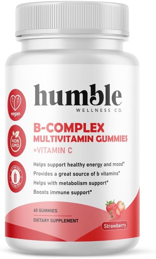 B-Complex Multivitamin Gummies + Βιταμίνη C: Βιταμίνη B12, B7, B6, B3, B5, B9. Υποστήριξη Ενέργειας και Αρωμάτων, Υποστήριξη Μεταβολισμού, Ανοσολογική Υποστήριξη, Χωρίς Γλουτένη, Μη ΓΤΟ, Vegan, 30 Μερίδες