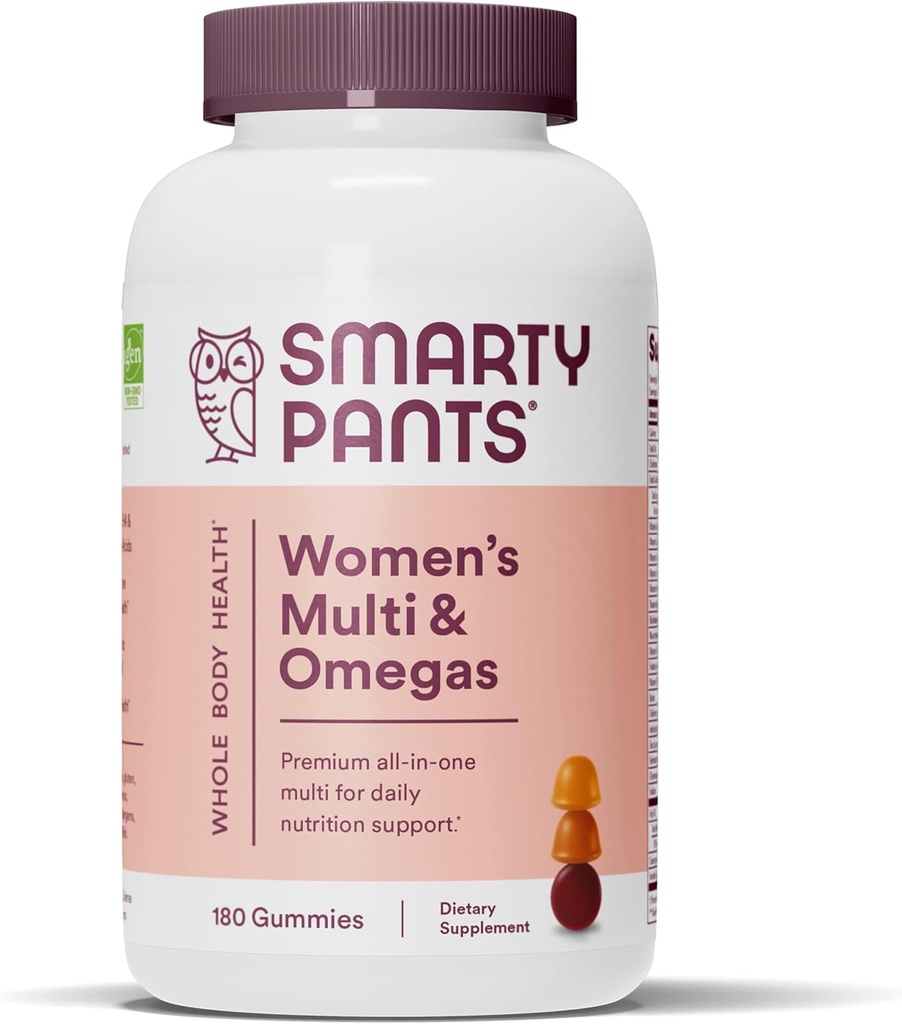 SmartyPants Γυναικεία Πολυβιταμίνες: Omega 3 Fish Oil (EPA/DHA), Methylfolate, CoQ10, Βιταμίνη D3, C, Βιταμίνη B12, B6, A, K & Zinc, Ινοσιτόλη, Χωρίς γλουτένη, 180 Count (30 Day Supply)