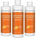 Dr. Mercola Liquid Liposomal Vitamin C - Αντιοξειδωτική & ανοσοενισχυτική υποστήριξη συμπλήρωμα - Περιλαμβάνει βιταμίνη Ε - GMO-free, χωρίς γλουτένη & χωρίς σόγια - Citrus Vanilla Flavor - 450 mL (30 μερίδες) - 3 Pack