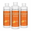 Dr. Mercola Liquid Liposomal Vitamin C - Αντιοξειδωτική & ανοσοενισχυτική υποστήριξη συμπλήρωμα - Περιλαμβάνει βιταμίνη Ε - GMO-free, χωρίς γλουτένη & χωρίς σόγια - Citrus Vanilla Flavor - 450 mL (30 μερίδες) - 3 Pack