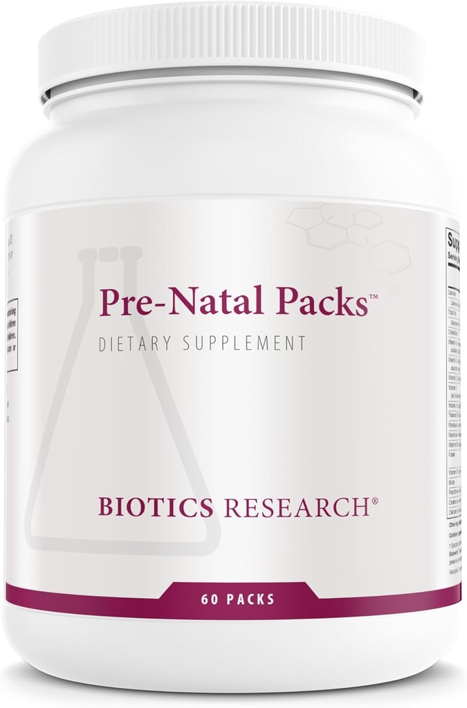 Biotics Research Pre Natal PacksTM Pre Natal Nutrition Support, Post Natal Formula, Περιλαμβάνει Omega3s, Iodine και Folate, Διατροφικές Ανάγκες για Έγκυους, Γαλακτωματοποιούς και Γυναίκες που επιθυμούν να Συλλάβουν, 60 Pack