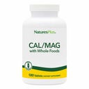 NaturesPlus Source of Life Cal/Mag Mineral Supplement- 500 mg Ασβέστιο, 250 mg Μαγνήσιο, 180 χορτοφαγικά δισκία - Ολόκληρο συμπλήρωμα διατροφής, Προάγει την υγεία των οστών - Χωρίς γλουτένη - 90 Σερβιέτες