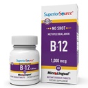 Superior Source No Shot Methylcobalamin B-12 1.000 mcg - Βιταμίνη B-12 για την υποστήριξη της παραγωγής ενέργειας, της υγείας του εγκεφάλου και της γενικής ευεξίας - Υπογλώσσια δισκία για ταχεία απορρόφηση - 60 δισκία διάλυσης