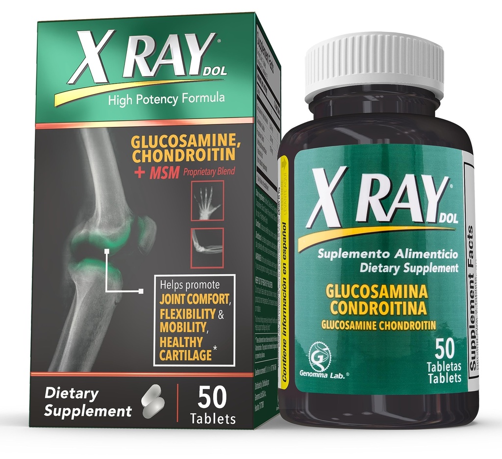 X Ray High Potency Joint Health Supplement, με Glucosamine 1500mg, Chondroitin 300mg, MSM 120 mg, Υποστηρίζει υγιείς αρθρώσεις, οστά & Cartilage - 50 Count
