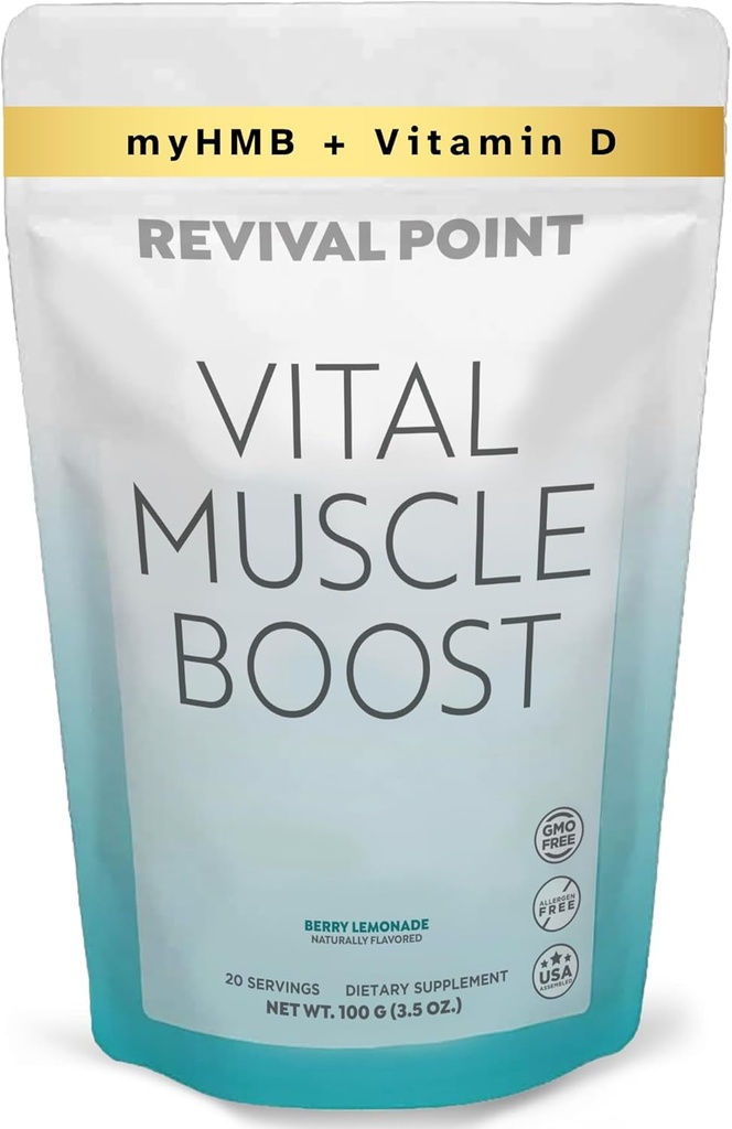 Vital Muscle Boost- Premium myHMB και βιταμίνη D3 συμπλήρωμα για ενήλικες– πατενταρισμένο HMB σκόνη 3000mg- για υγιείς μυς, ενέργεια & δόνηση ενεργό ζωή-υποστηρίζει τη σύνθεση πρωτεΐνης & δύναμη